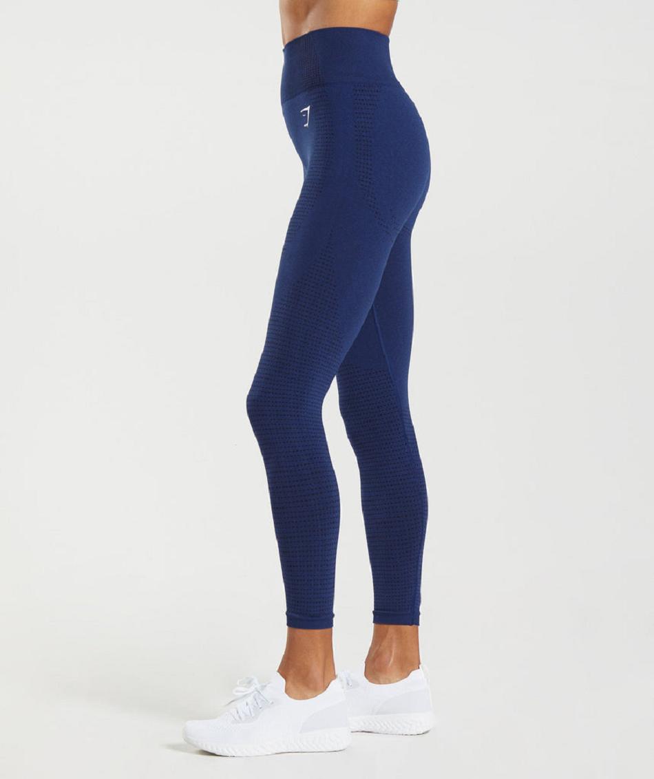 Legginsy Damskie Gymshark Vital Seamless 2.0 Niebieskie | PL 2206WNB